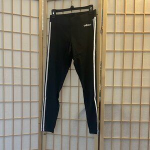 New! Adidas three-stripe leggings full length, black and white, women's medium